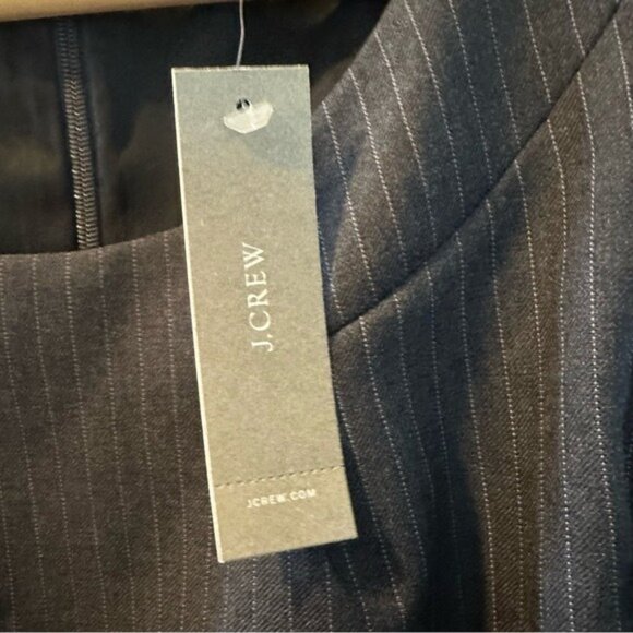 J.Crew Navy Gray Pinstripe Sleeveless Sheath Dress Size 2 NWT - Picture 10 of 13